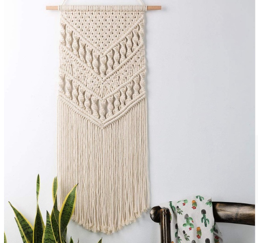 Bohemian macrame woven hanging tapestry