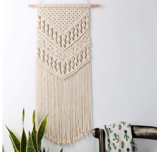 Bohemian macrame woven hanging tapestry