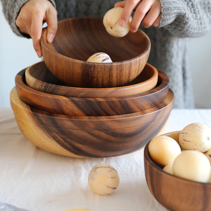 Acacia wooden bowl tableware