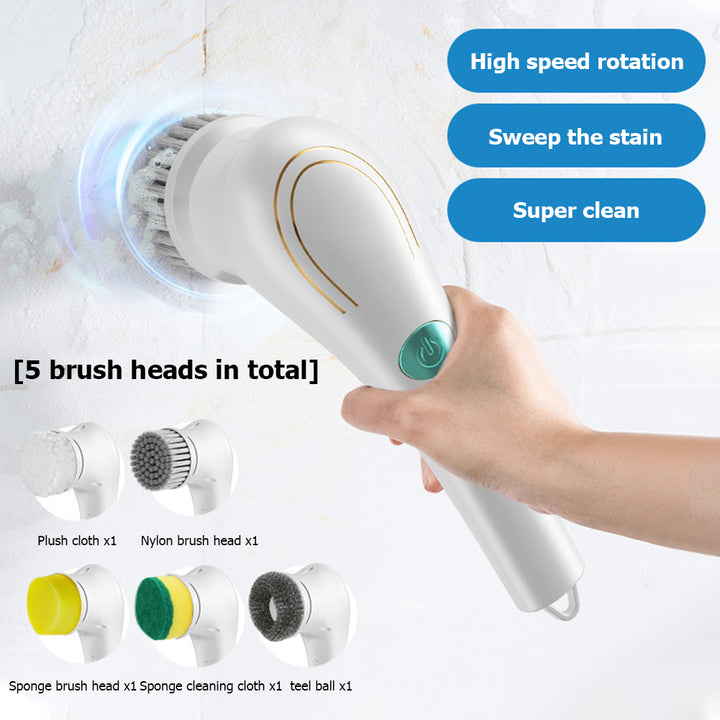 Electric Handheld Dishwashing Brush - Kitchen Household Handheld Scrubber