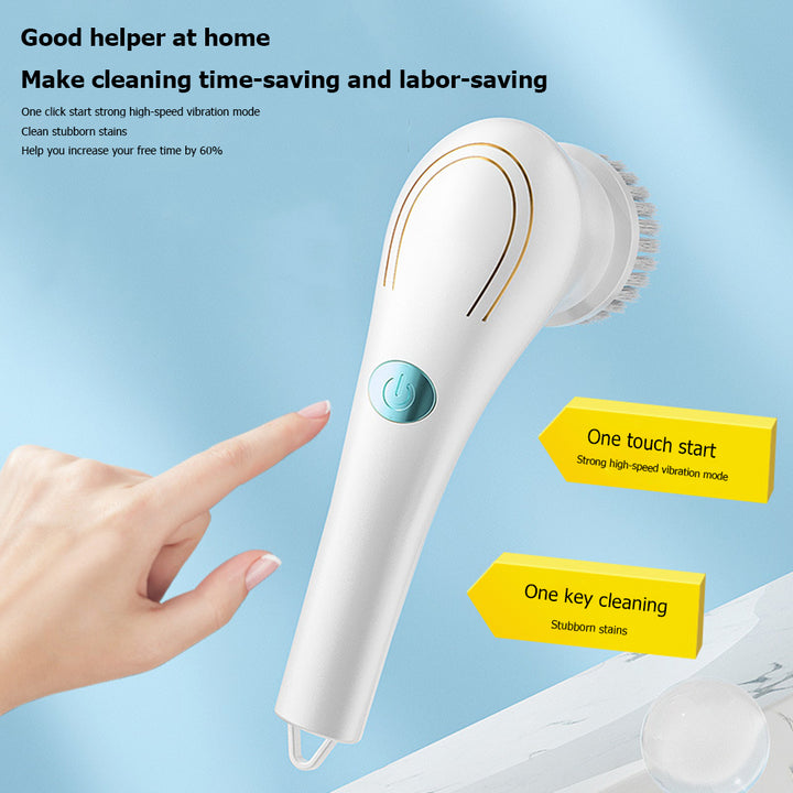 Electric Handheld Dishwashing Brush - Kitchen Household Handheld Scrubber