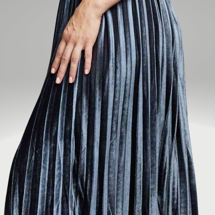 Accordion Pleated Flowy Midi Skirt