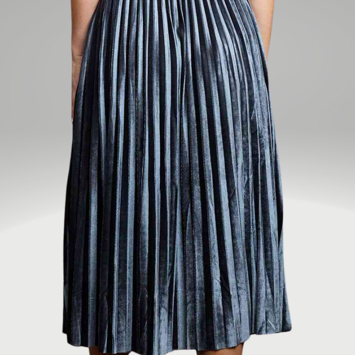 Accordion Pleated Flowy Midi Skirt