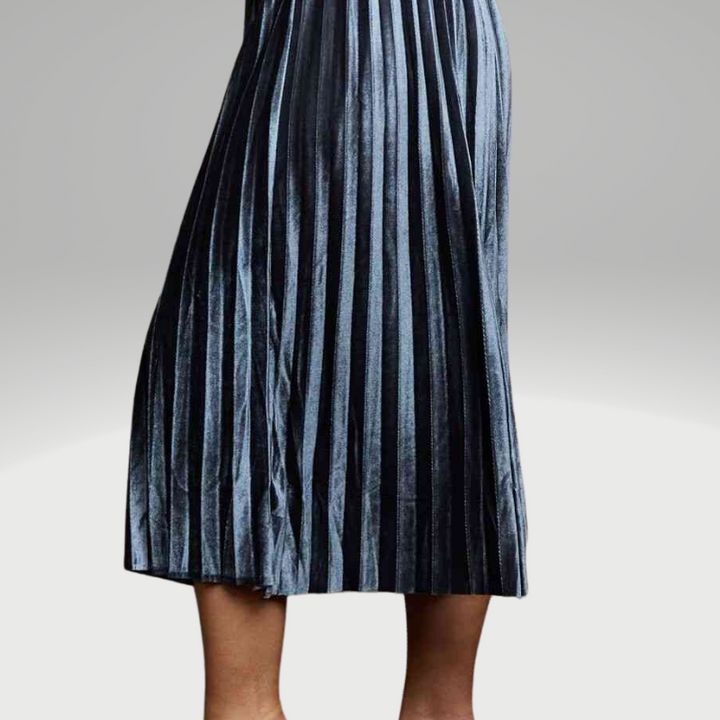 Accordion Pleated Flowy Midi Skirt